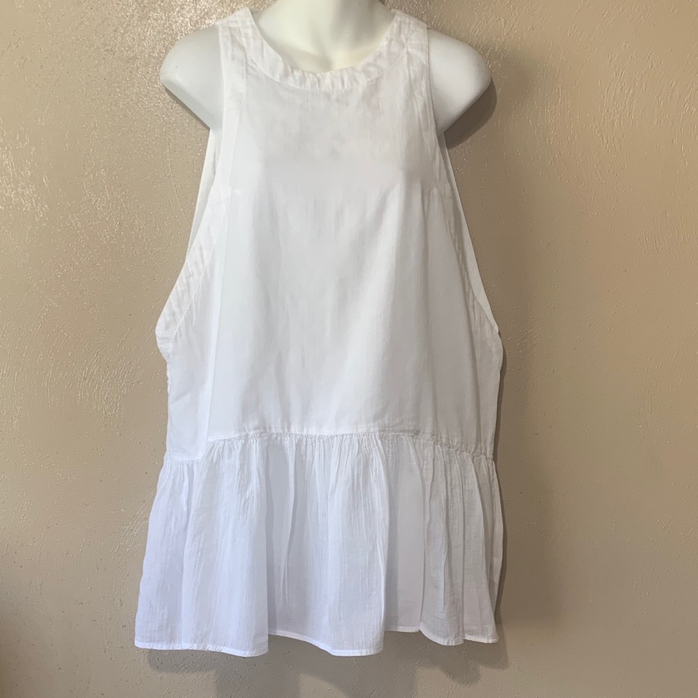 3. Free People size M White Sleeveless Peplum Top